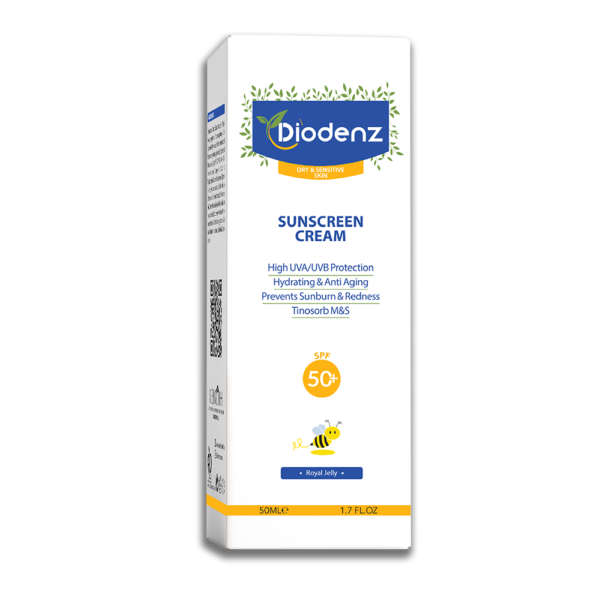 کرم ضد آفتاب بی رنگ مناسب پوست خشک و حساس با SPF50 دیودنز